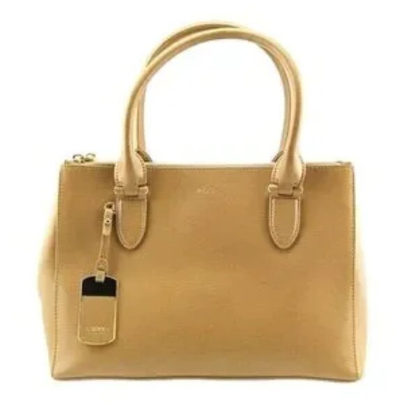 Lauren Ralph Lauren Newbury Genuine Leather Satchel Tote Crossbody - Picture 1 of 8